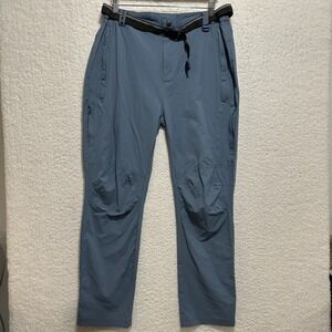 OutdoorSports Mens Light Blue Nylon Blend Partial Elastic Waist Pants Size L